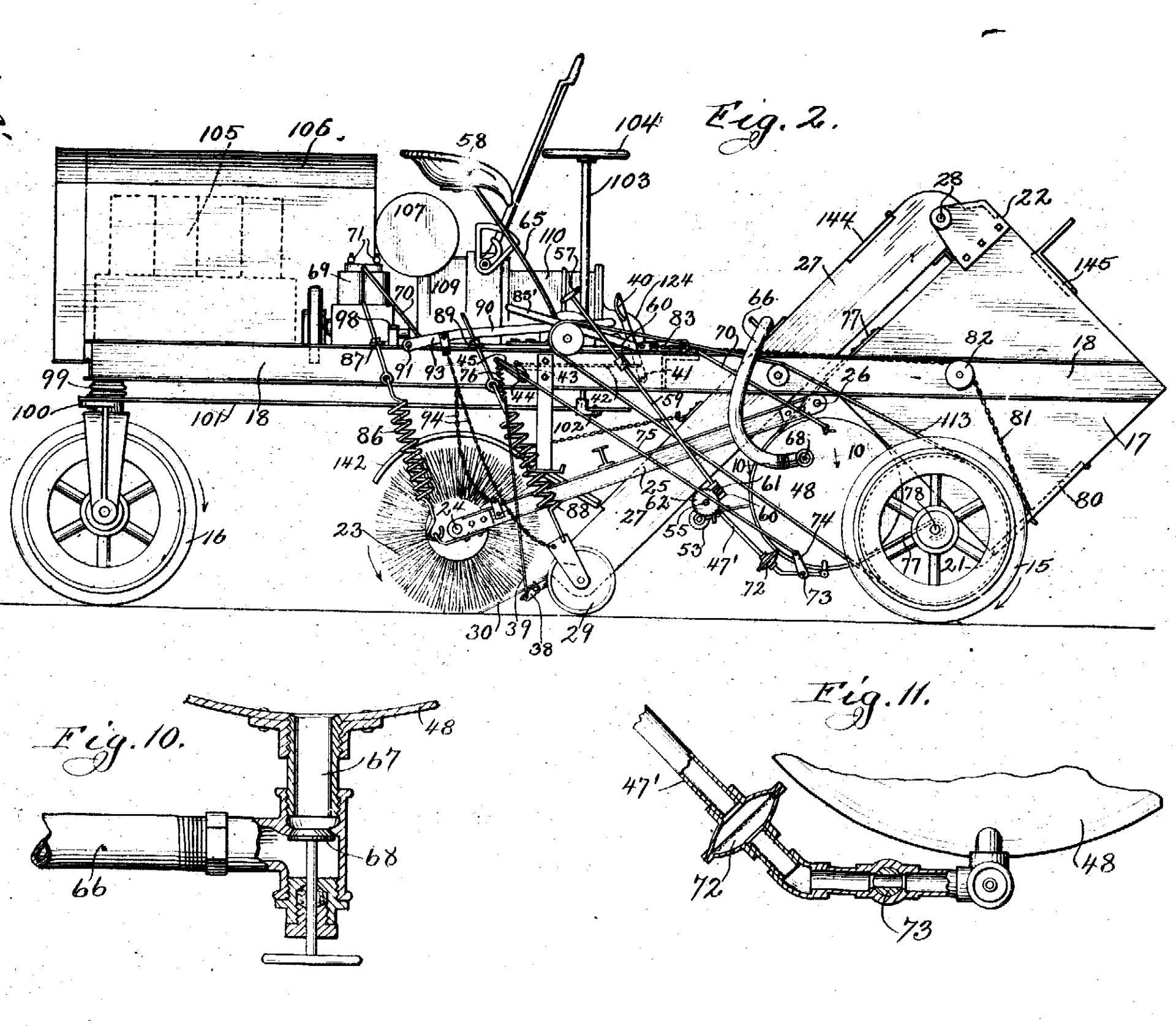Early motorized street sweeper, Boise, Idaho, 1913